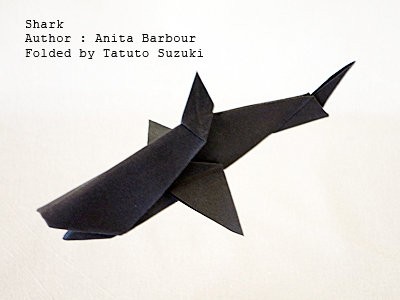 Photo : Origami shark, Author : Anita Barbour, Folded by Tatsuto Suzuki